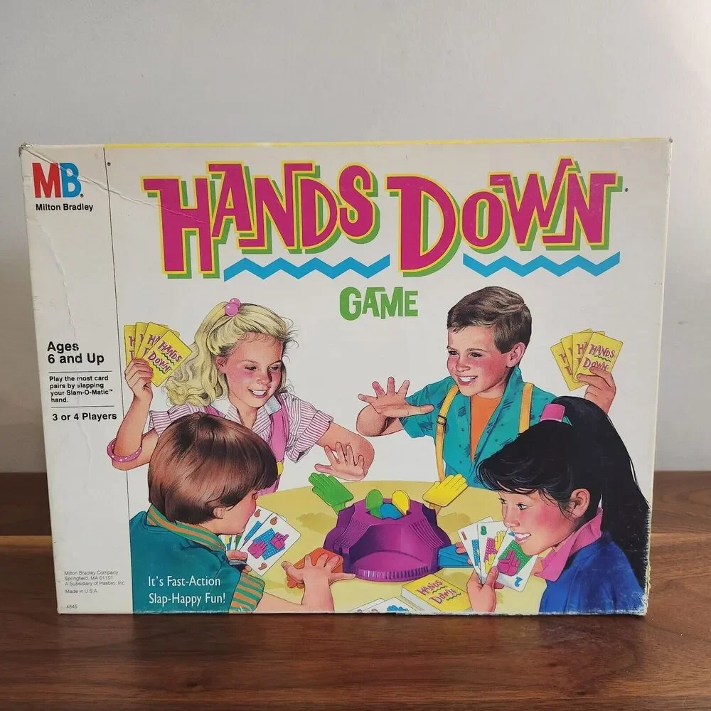 Vintage 1987 Hands Down Milton Bradley Family Board Game 80s Slap